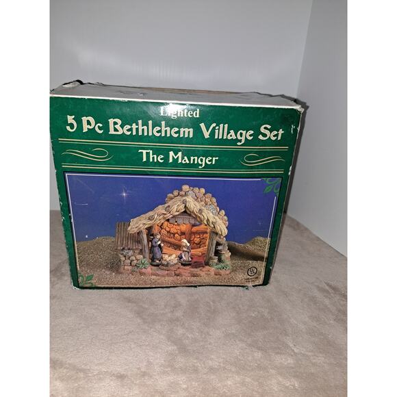 5pc Bethlehem Village Set "The Manger" - Picture 1 of 7